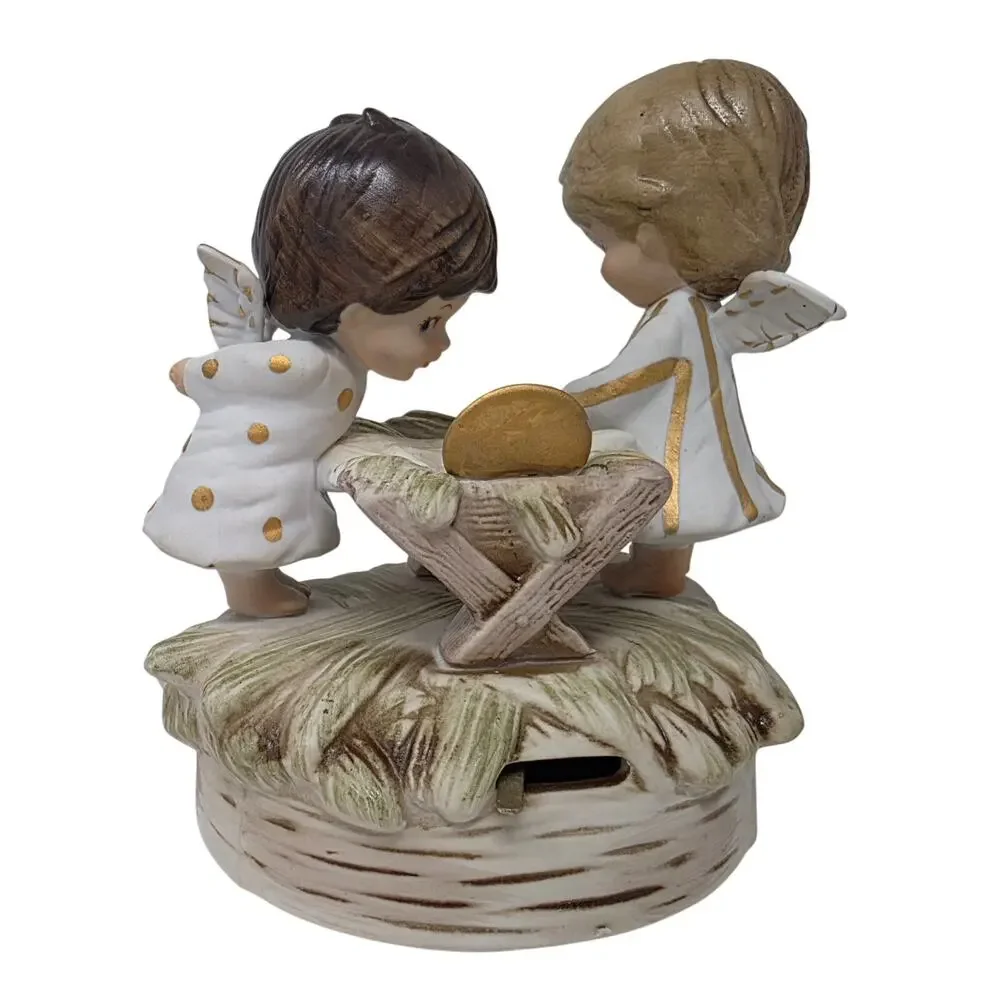 Vintage 1972 Moppets Fran Mar Nativity Music Box Japan w Original Box